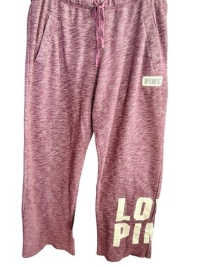 PINK Victoria's Secret Heathered Pink Girls' Joggers with Logo